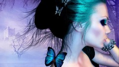 Woman butterfly wings