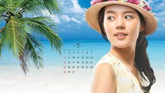 Woman Calendar asians Korean Han Ga In