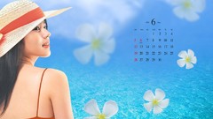 Woman Calendar asians Korean Han Ga In