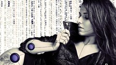 Woman calligraphy android tattoos cheryl cole long hair 