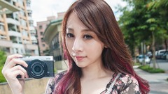 Woman Cameras asians brunettes