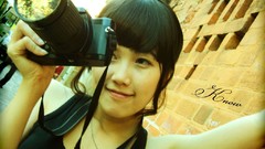 Woman Cameras asians smiling bangs Viet Nam