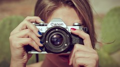Woman Cameras brunettes canon