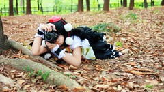 Woman Cameras short hair touhou black hair shameimaru aya 