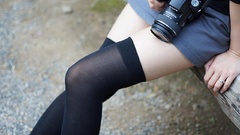 Woman Cameras Sony stockings miniskirts Midori Kanda Sony A37