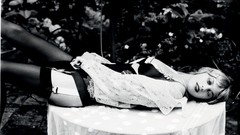 Woman Camille monochrome grey blondes magazines models Camille 