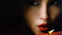 Woman Candles lips wish Birthday Cake