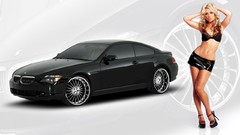 Woman cars blondes black cars