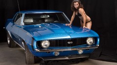 Woman cars Chevrolet chevrolet camaro ss blue cars