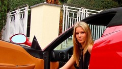 Woman cars Ferrari vehicles