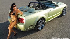 Woman cars Ford mustang girls with cars