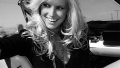 Woman cars Jessica Simpson bikini top carshow bikini bridge 