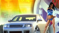 Woman cars lingerie sports cars car babes