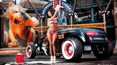 Woman cars models hot rod girls with cars Kristin Zippel Miss 