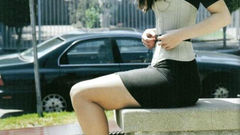 Woman cars outdoors high heels girls with cars