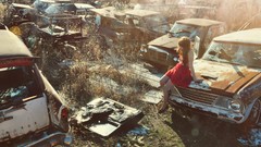 Woman cars Photographers abandoned redheads teen