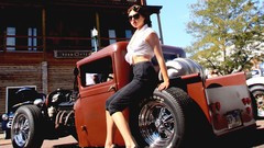 Woman cars pinups