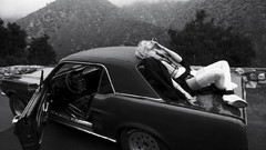 Woman cars pot monochrome smoking grayscale girls with cars