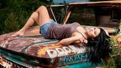 Woman cars rust Chevrolet brunettes models