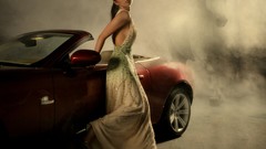Woman cars smoke high