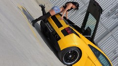 Woman cars sports cars lamborghini gallardo yellow cars