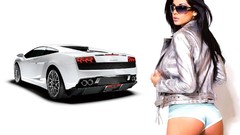 Woman cars sunglasses Simple Background girls with cars white 