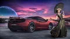 Woman cars Umbrellas mclaren mp4-12c