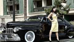 Woman cars vintage