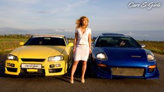 Woman cars wheels blondes races vehicles models automobiles