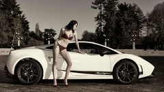 Woman cars white cars