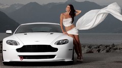 Woman cars white cars