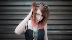 Woman cat ears redheads