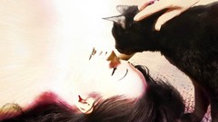 Woman cats Animals