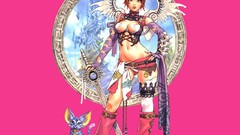 Woman cats wings Swords brunettes yamashita shunya