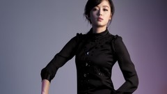 Woman Celebrity Actress asians short hair models black dress 