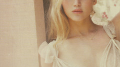 Woman Celebrity Actress blondes white dress jennifer lawrence