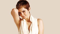 Woman Celebrity Actress brown eyes brunettes short hair emma 