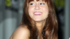 Woman Celebrity Actress long hair brunettes bangs mary 