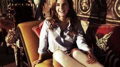Woman Celebrity Actress smiling emma watson leggings