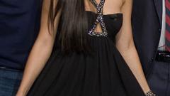 Woman Celebrity Actress vanessa hudgens brunettes black dress