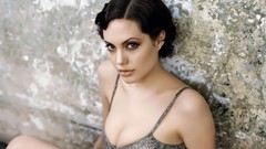 Woman Celebrity Angelina Jolie brunettes cleavage