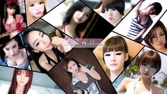 Woman Celebrity asians long hair brunettes short hair bangs 