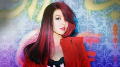 Woman Celebrity asians long hair singers purple hair Korean 