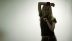 Woman Celebrity Avril Lavigne blurred blondes long hair blue 