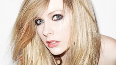 Woman Celebrity Avril Lavigne faces blondes blue eyes singers