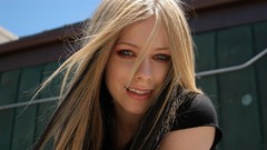 Woman Celebrity Avril Lavigne faces blondes blue eyes singers 