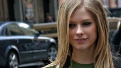 Woman Celebrity Avril Lavigne faces smirk blondes long hair 