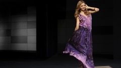 Woman Celebrity blondes miranda kerr purple dress