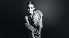 Woman Celebrity British Actress short hair emma watson grayscale