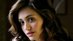 Woman Celebrity brown eyes brunettes emmy rossum portraits